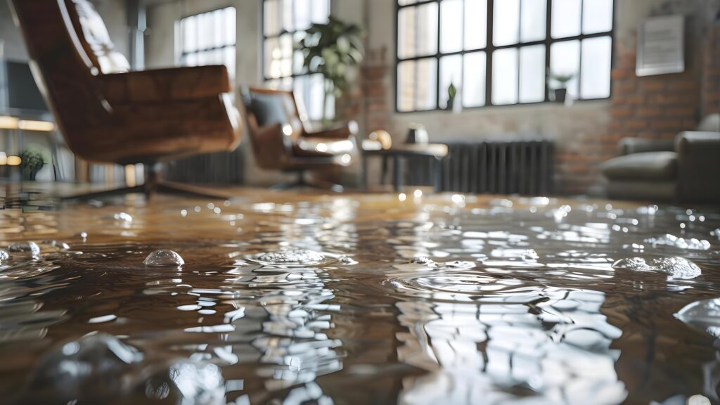 Accidental Flooding Insurance Coverage for Modern Offices and Homes Concept Flood Insurance Office Coverage Home Protection Accidental Damage Modern Buildings